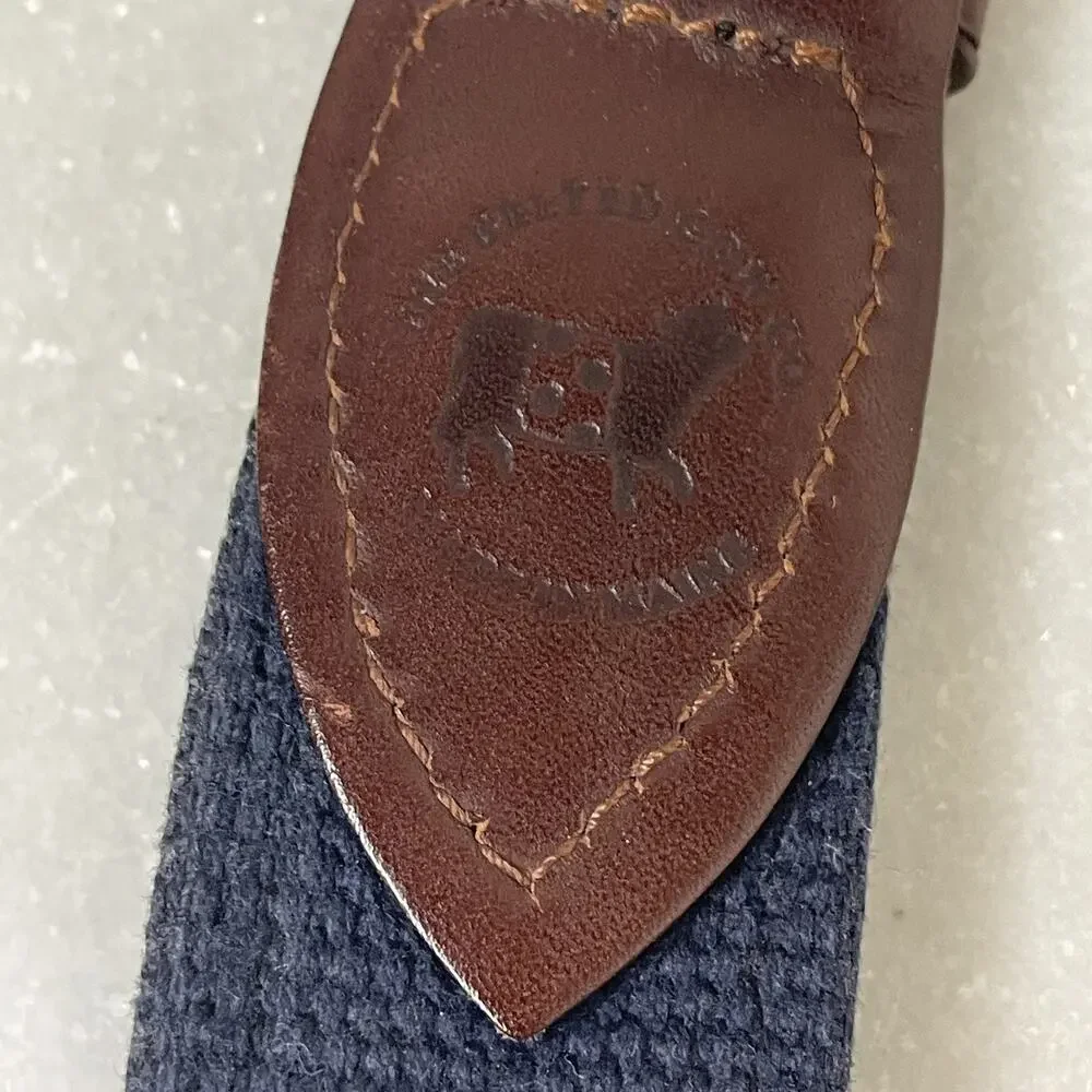 Belted Cow Co Nautical Sailboat Ribbon Club Belt Mens 44 Leather Preppy Yacht
